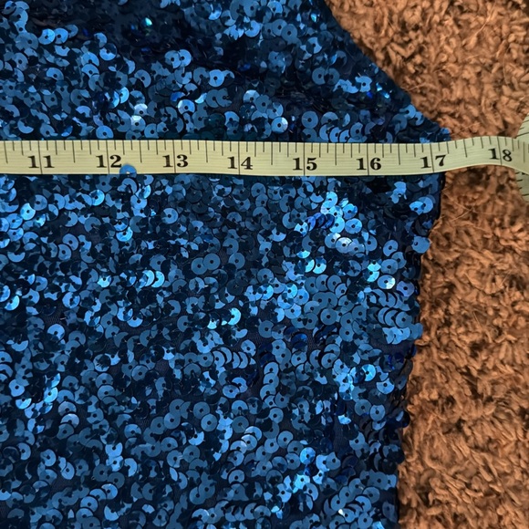 NWT GORGEOUS Blue Sequin Cocktail Dress - XL - Picture 6 of 8